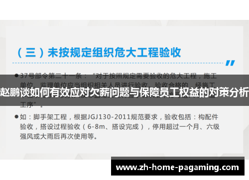 赵鹏谈如何有效应对欠薪问题与保障员工权益的对策分析